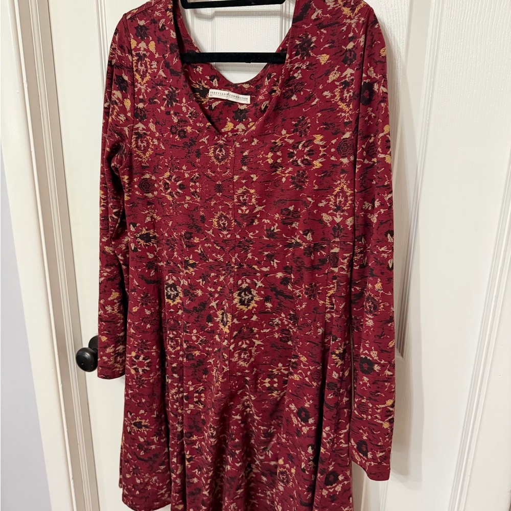 PERUVIAN CONNECTION Persian‎ Swing Dress in subtle floral print large - Picture 4 of 8